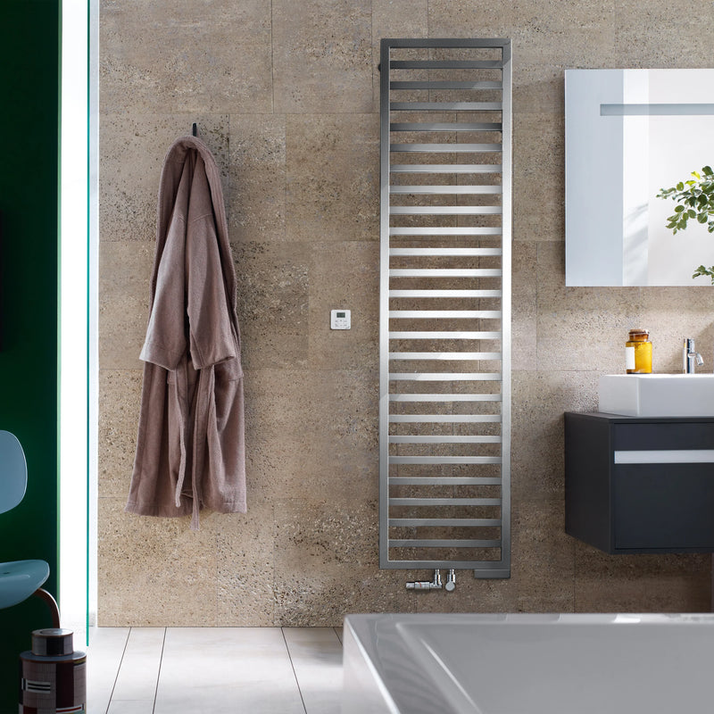Zehnder Quaro Towel Radiator for Mixed Operation with Built-in Heating Element